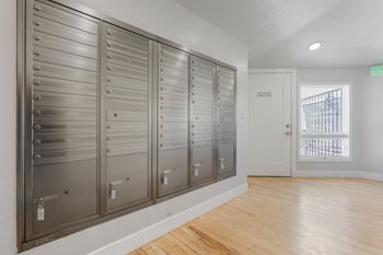 Row of metal lockers